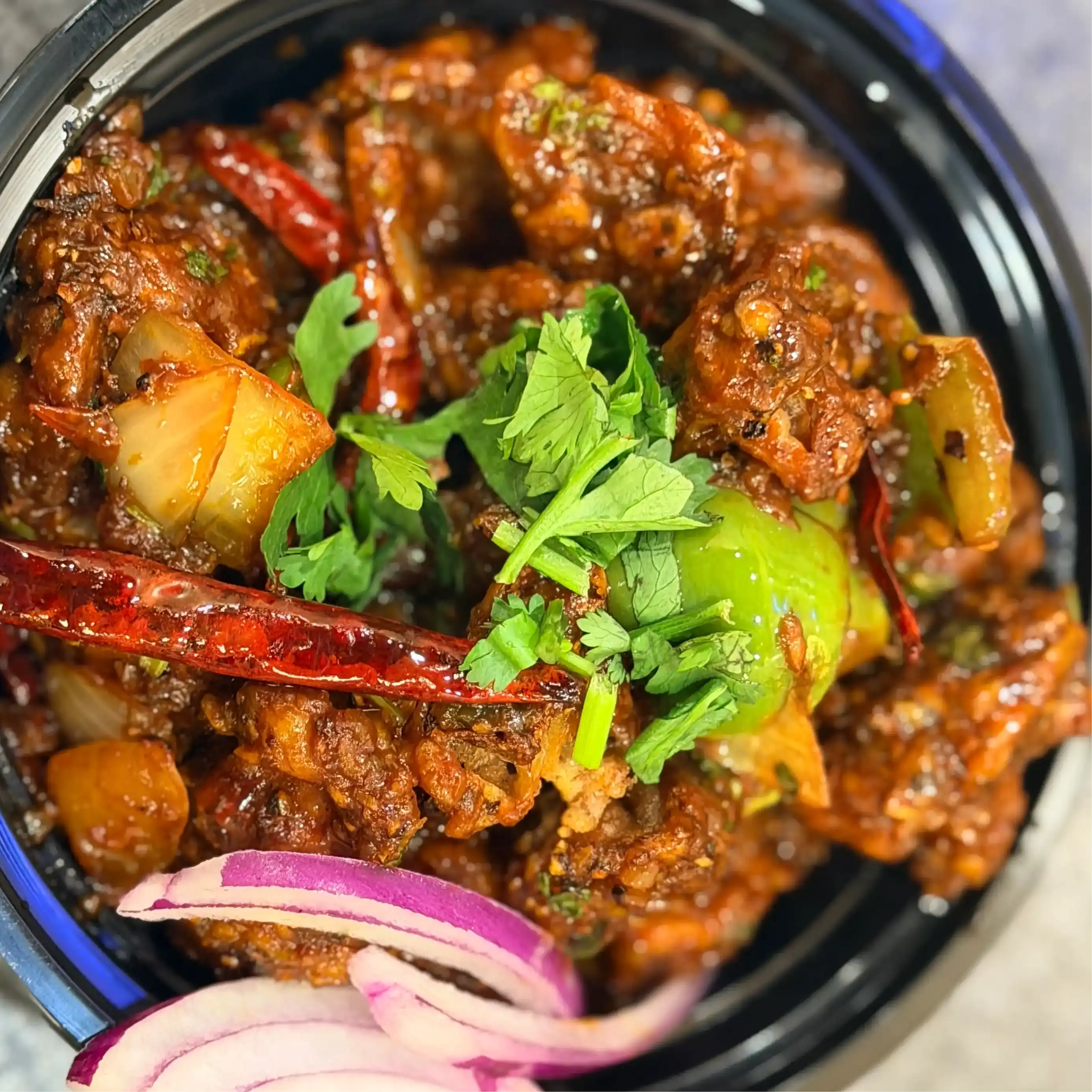 Chilli Schezwan Mushroom at Hashtag India, Overland Park